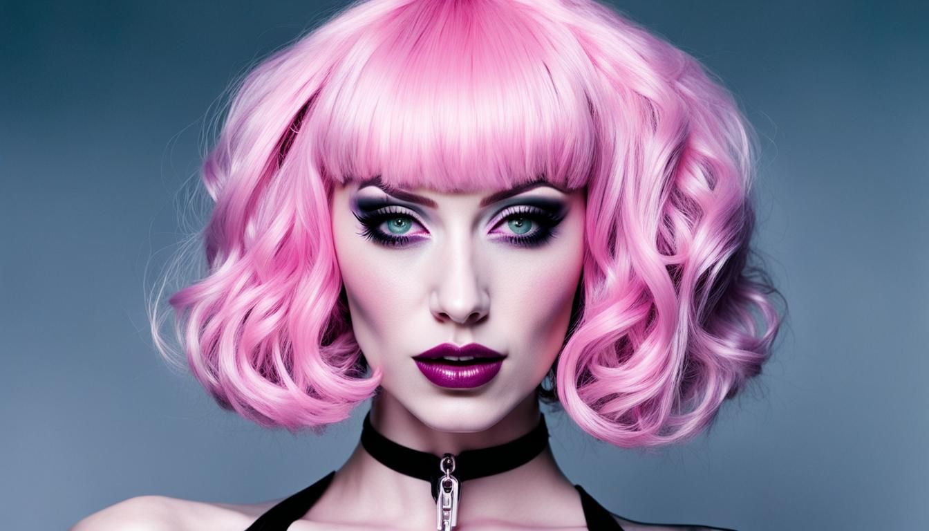 Pink haired | Pastel Goth aesthetic | Christina Hendricks type model ...