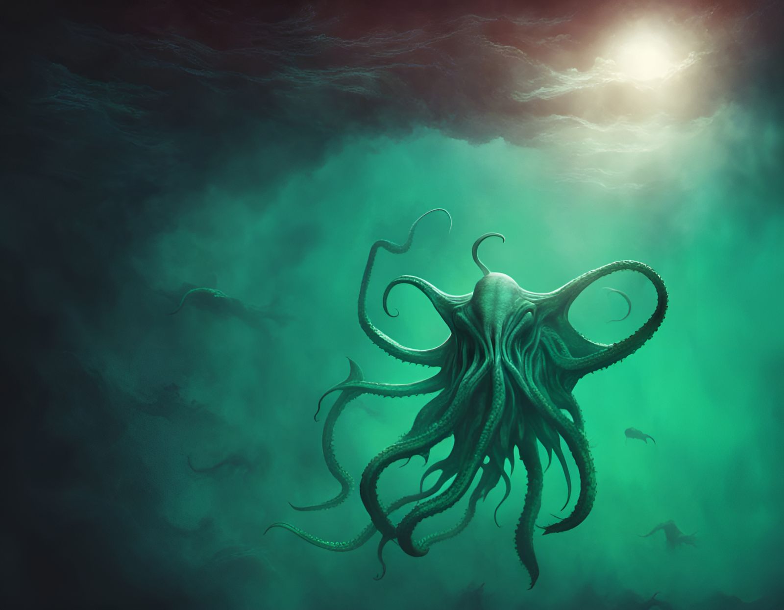 Cthulu rising from the depths from the Ocean. - AI Generated Artwork ...