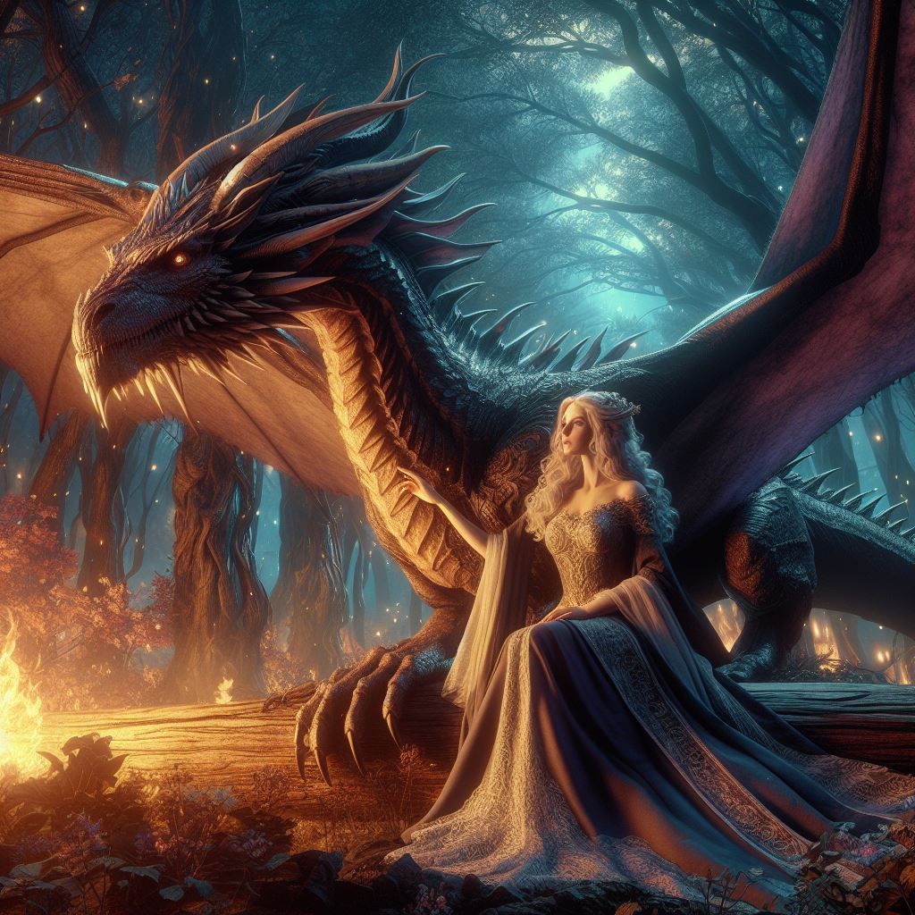 Woman  and Dragon