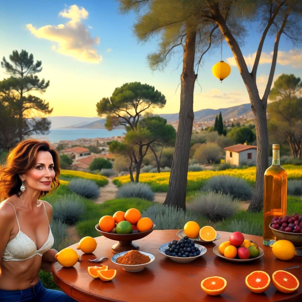 Surreal Landscape with Alluring Woman in Dreamlike Style