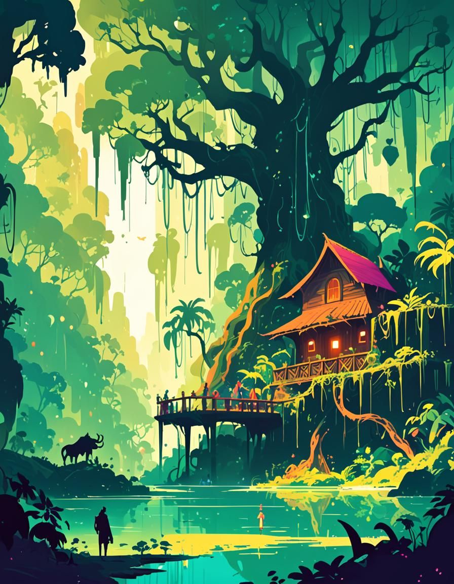 A fantastical jungle scene #1