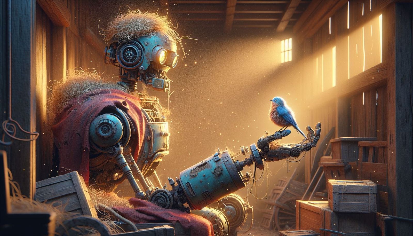 An Unlikely Friendship of Feathers and Metal  by @Rokker