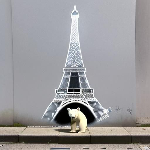 a French street artist named "Polar Bear" who uses stencils ...