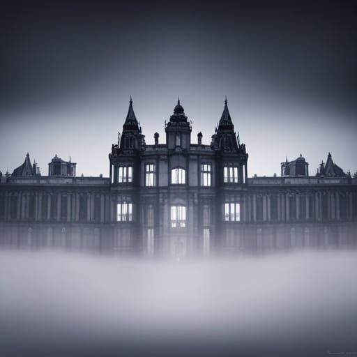 A Creepy Palace Surrounded by Mist