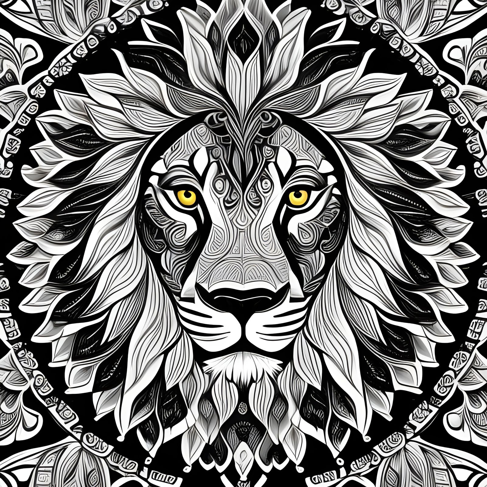 Lion antistress coloring page  by @bamaresova