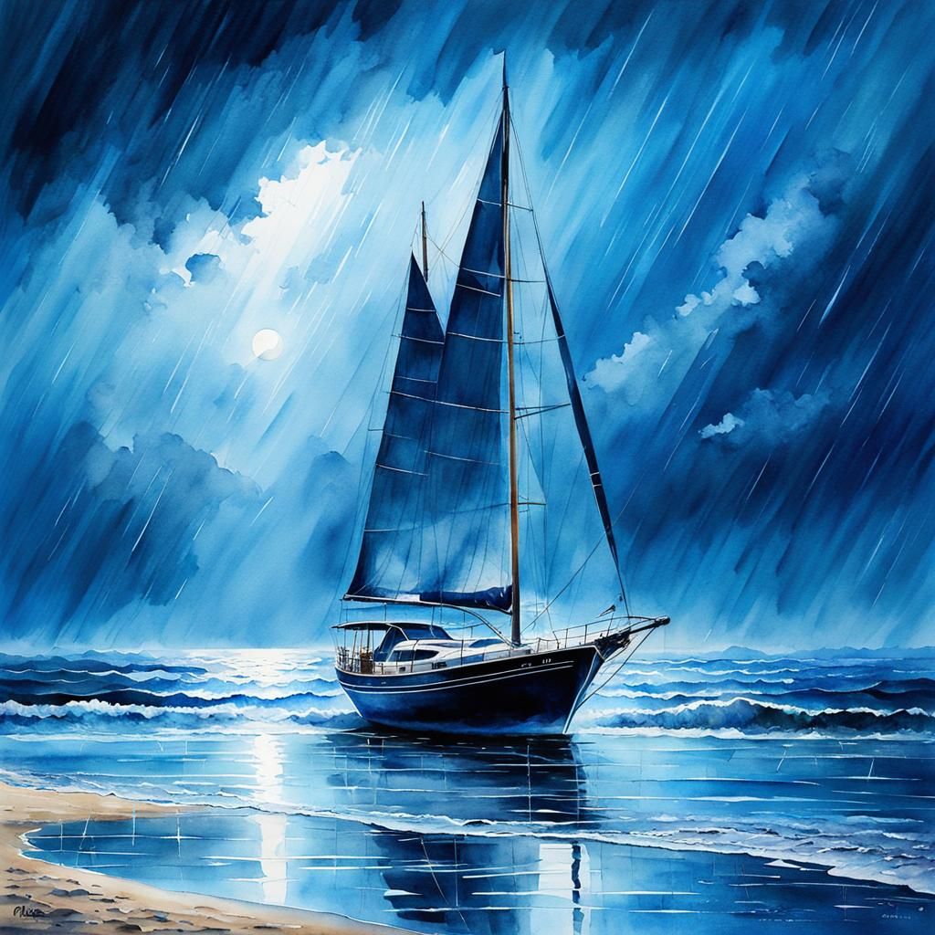 The sailboat and the Tears of Heaven  by @Zenitude