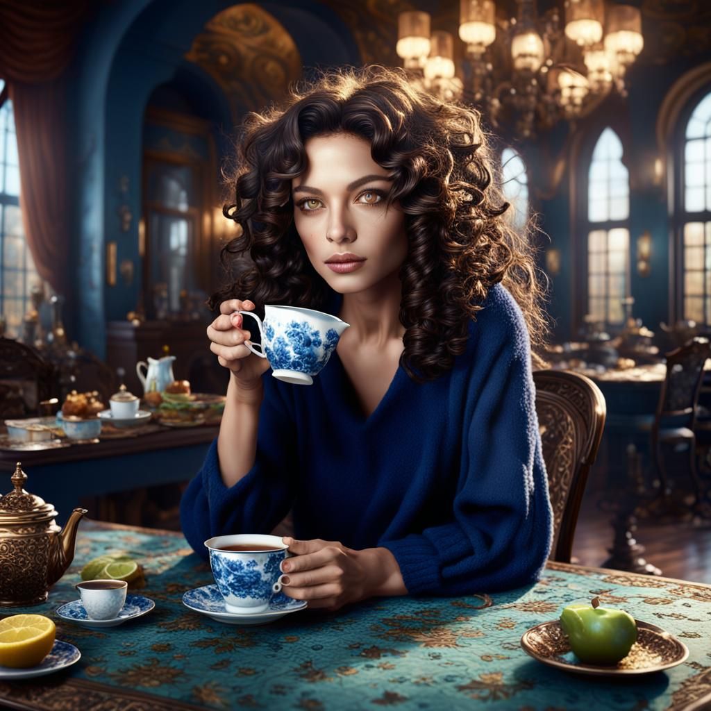 drinking tea