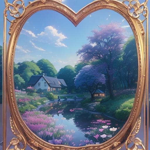 (heart frame:2) with a picture perfect cottage and garden wi...