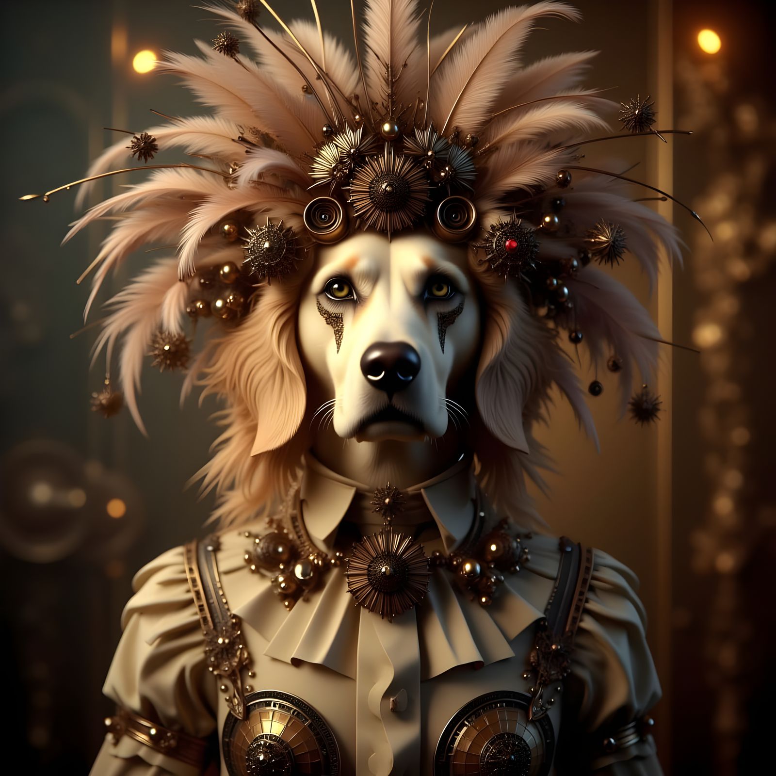 Golden Retriever, Art Nouveau Style