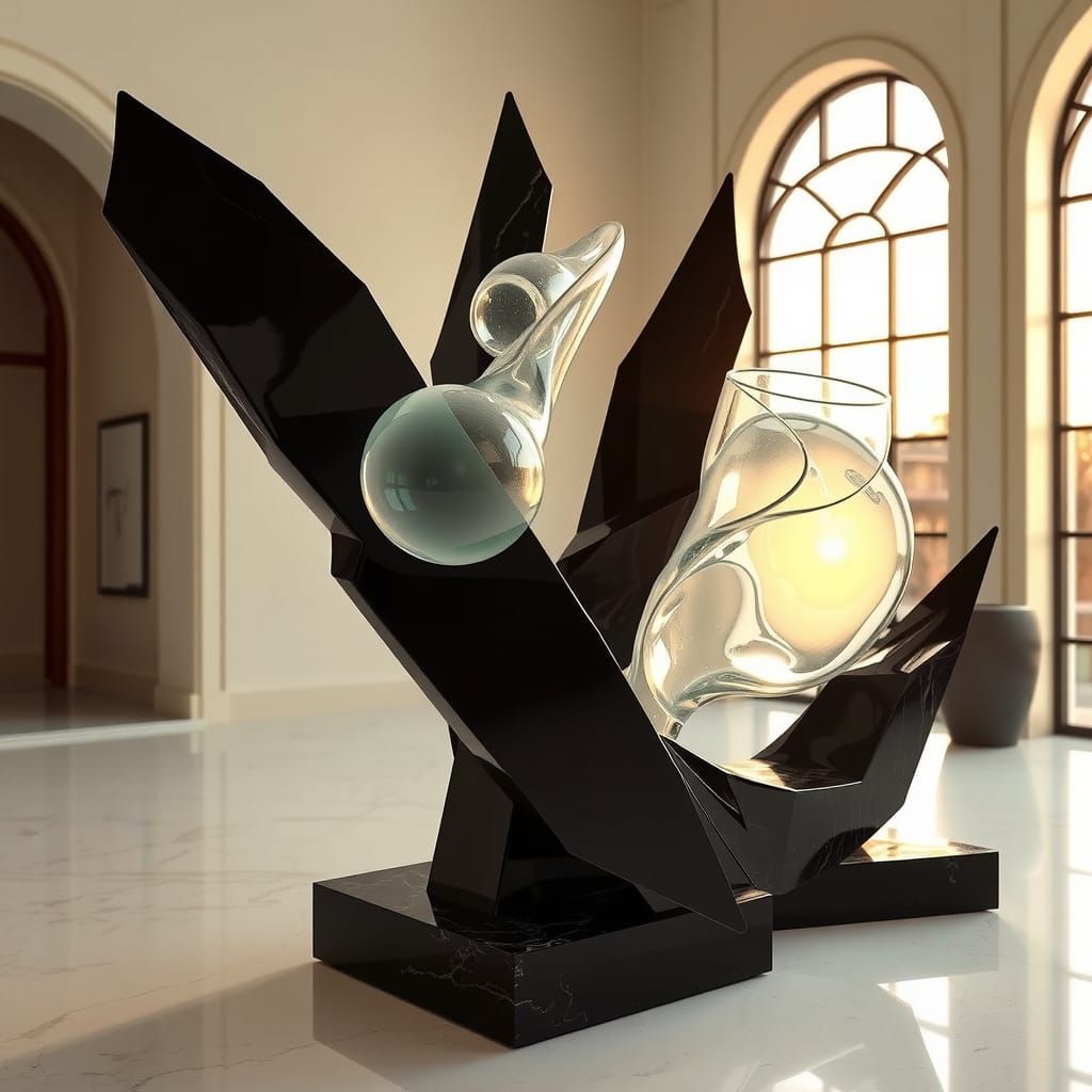 Glass & Obsidian Sculpture  by @Zelo