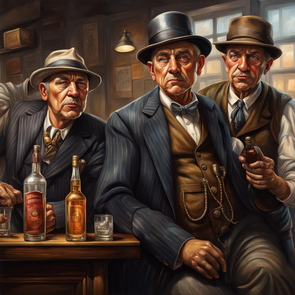 Three Prohibition Bootleggers AI Generated Artwork NightCafe Creator