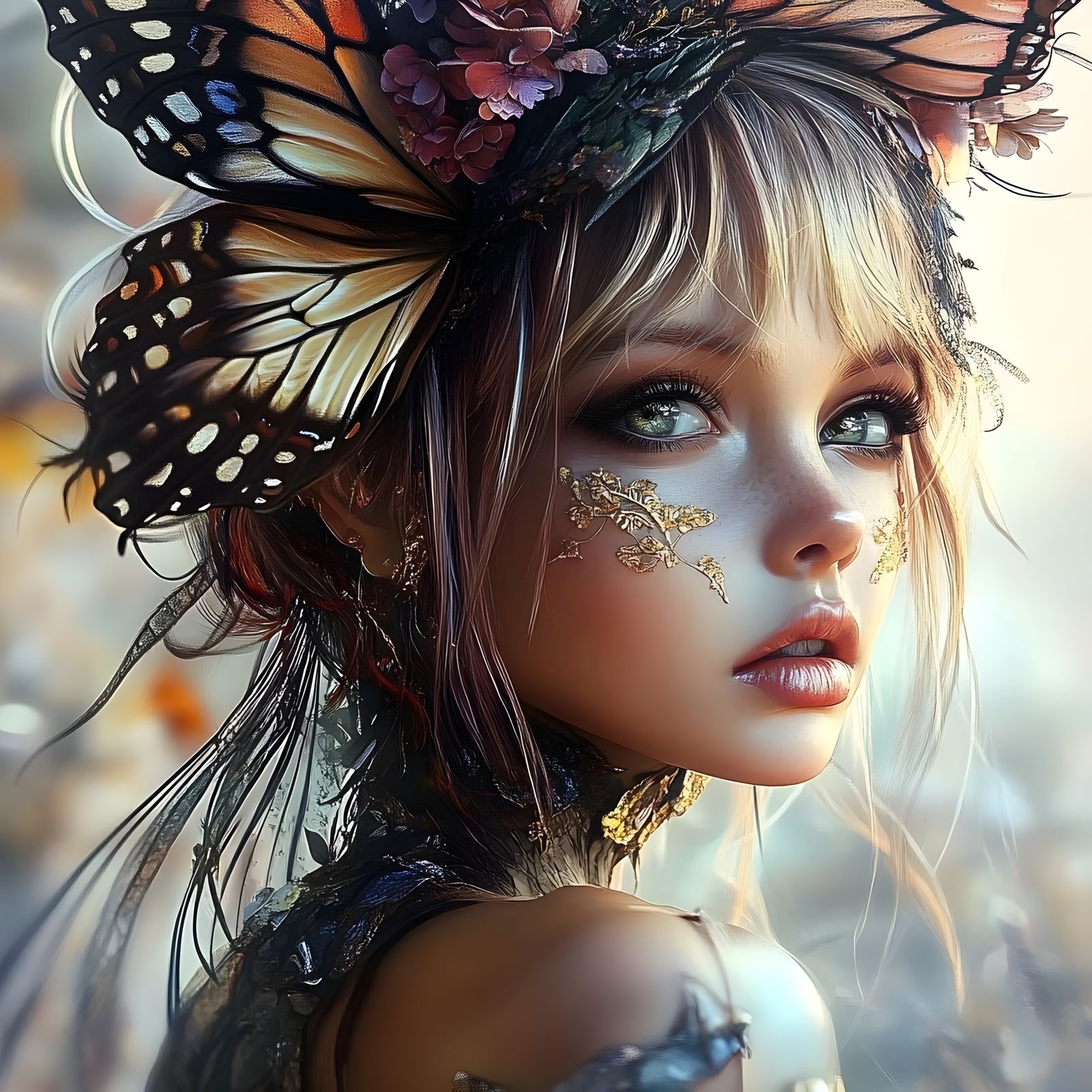 Delicate garden girl