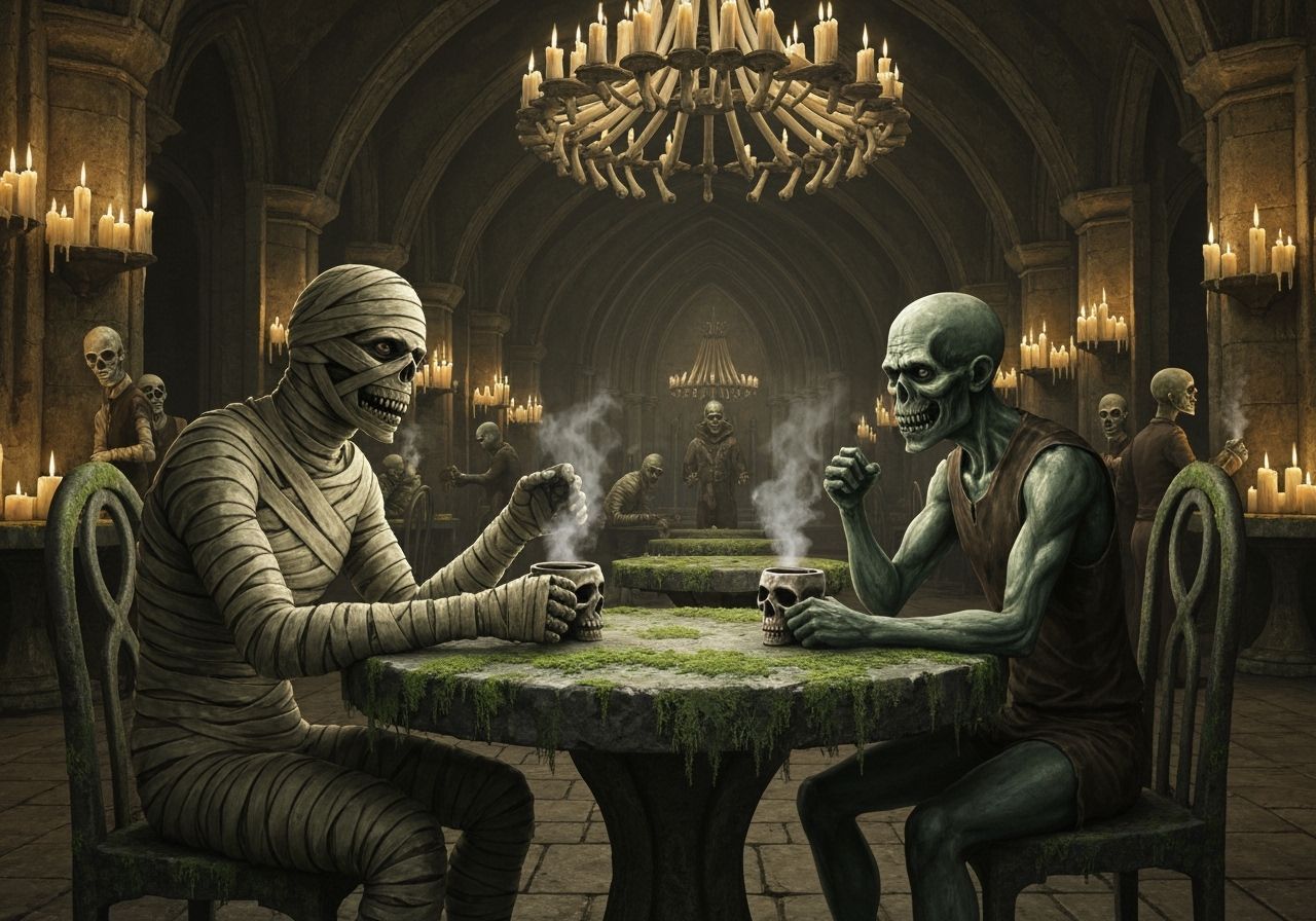 Necromantic Café - Our Coffin Varnish can wake the Dead  by @DMs Choice