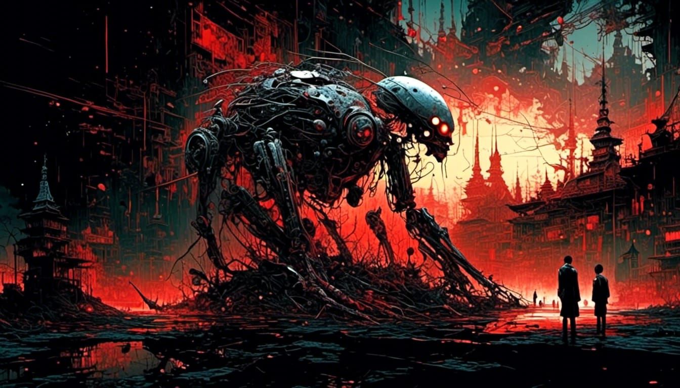 A surreal masterpiece! Intense pain causing hallucinations of the mind! <lora:Style 1:1.0> Lovely contrast : HDR : complex : outstanding, hy...