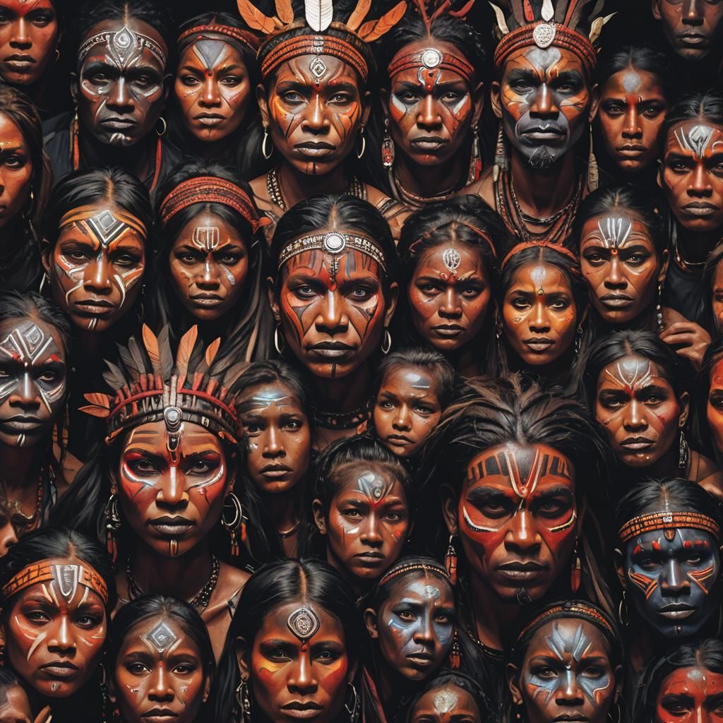 Vibrant Tribal Concept Art Portrait in Fantasy Style