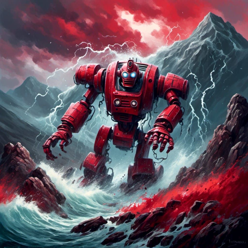 'Crash waves crimson' predict a prompt challenge by Fizzy Elf