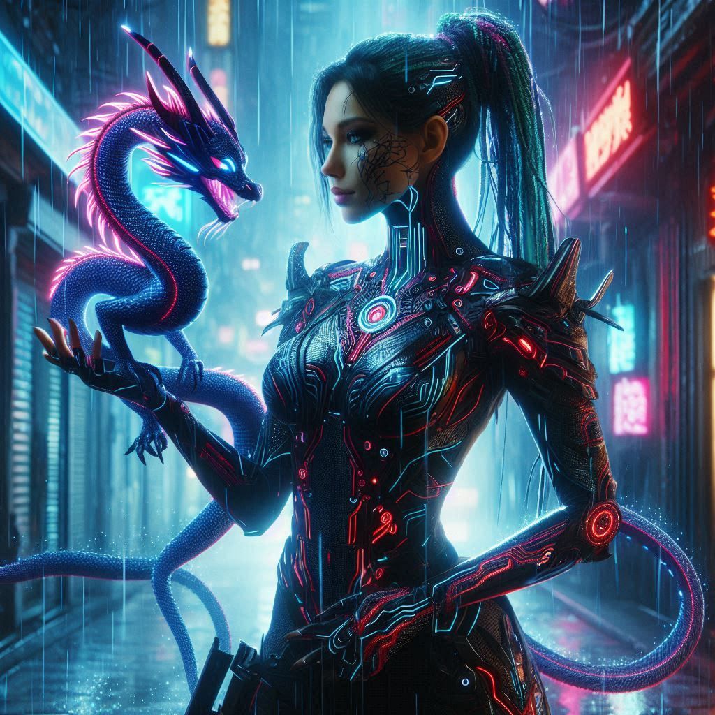 Cyber Mystic & her Dragon