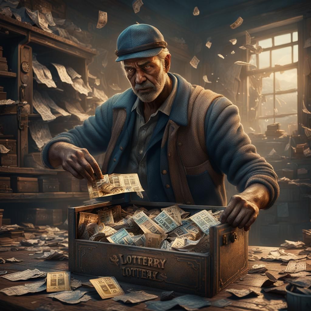 Man Submits Lottery Ticket: Fantasy Concept Art
