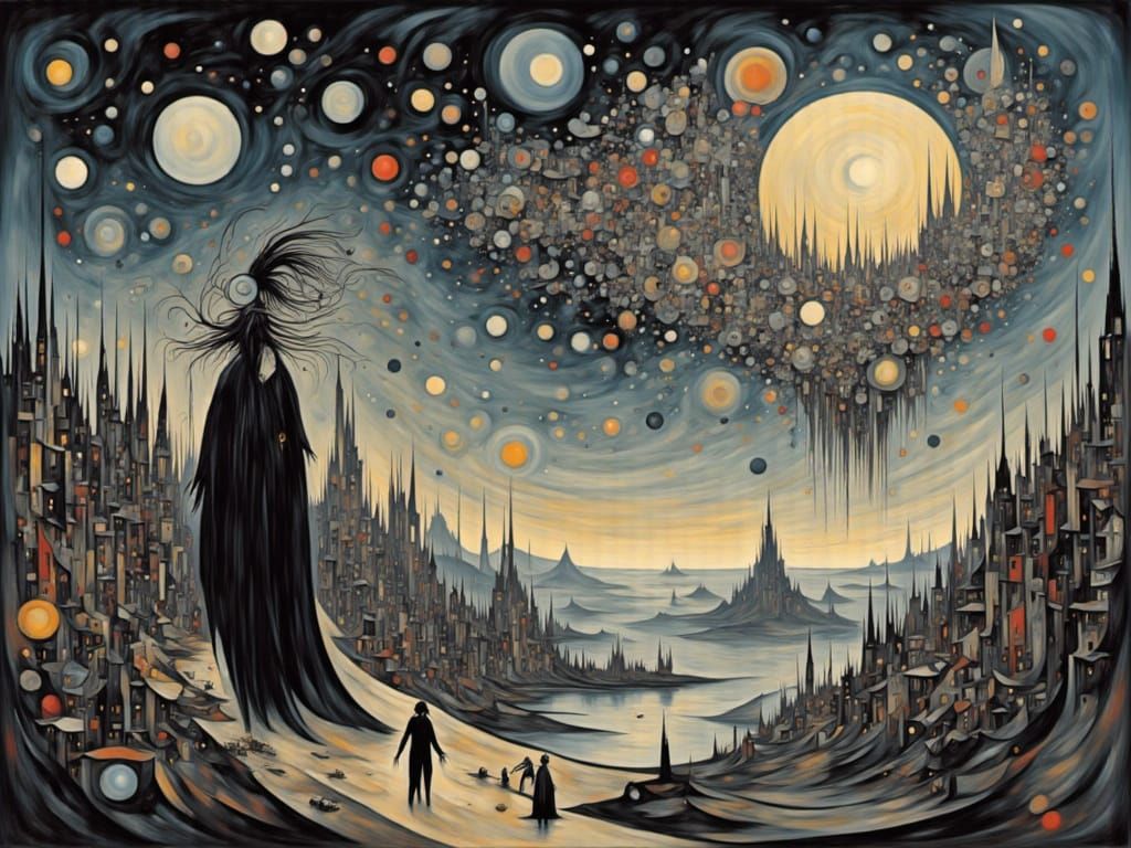 Spaceman landscape of surreal adventures <lora:Inked Sky:1.0>