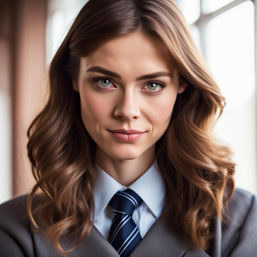 wearing a tie, jumper