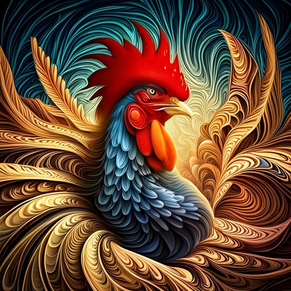Death Metal Rooster  by @ZVandalism