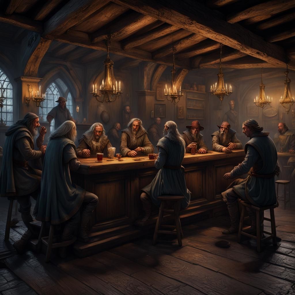 a medieval bar, - AI Generated Artwork - NightCafe Creator