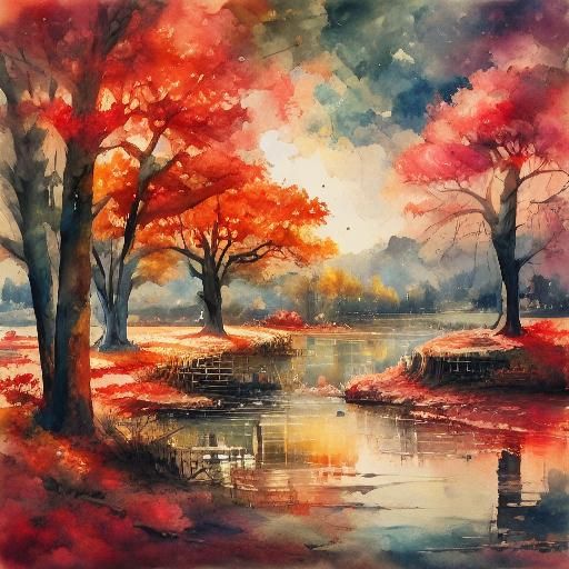 Autumn scenery  by @Nyein Crystal