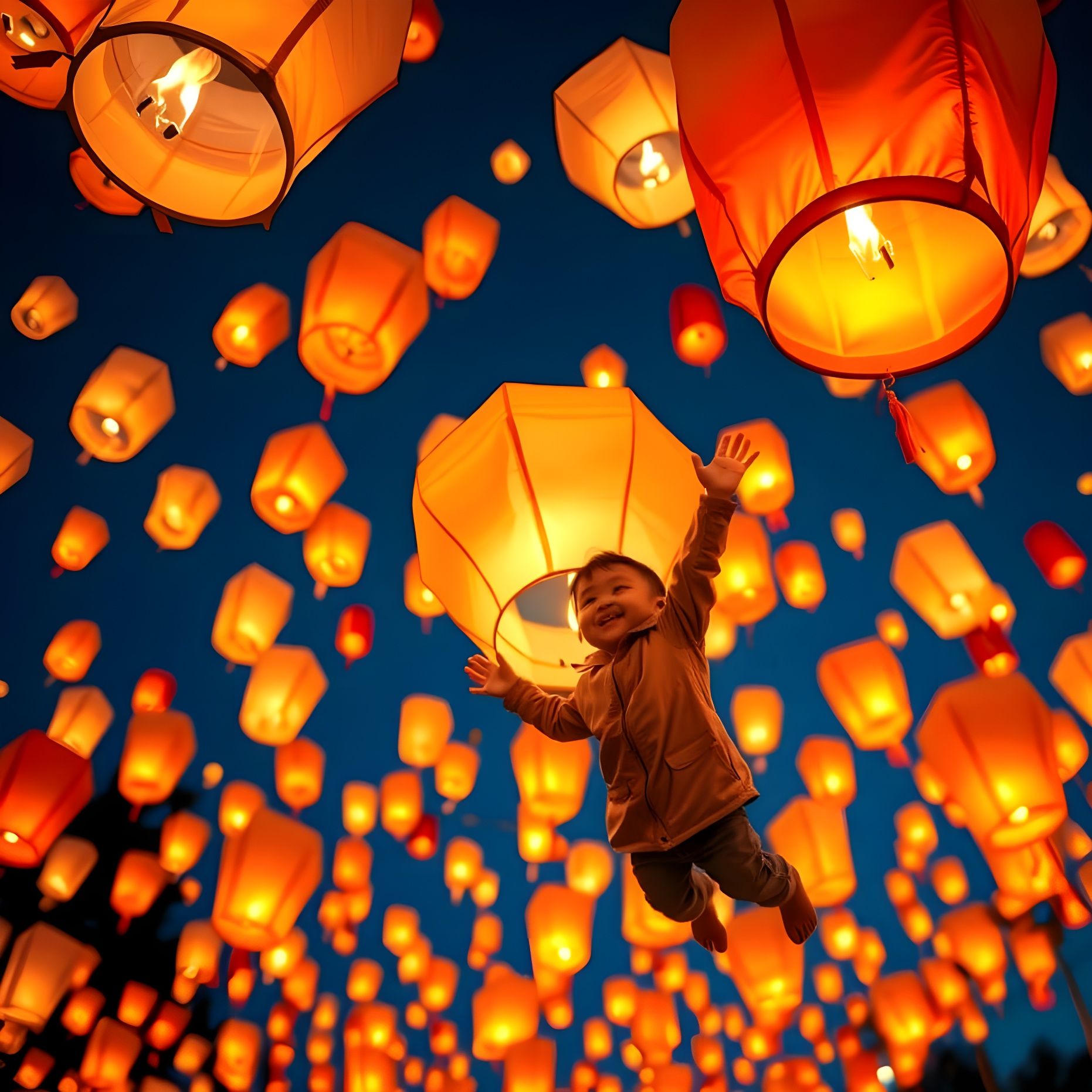 Flying with lanterns