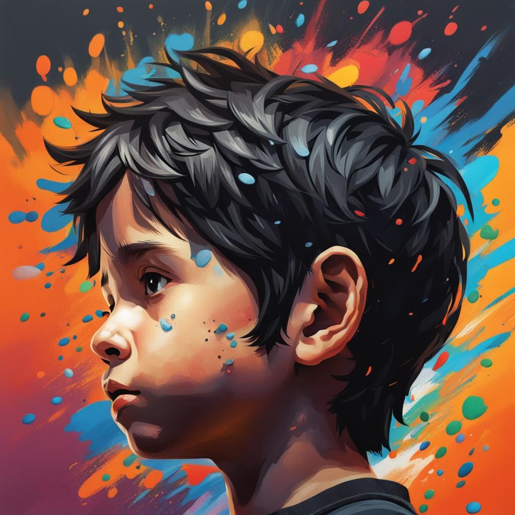 10 year old boy with short black hair