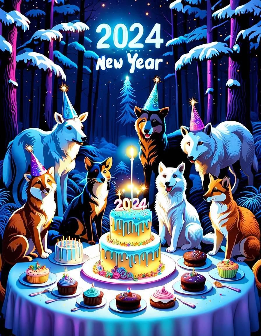 Forest friends countdown party: Happy New Year!  by @Cercis