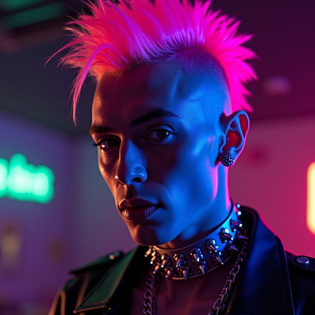 Portrait Of A Handsome Punk Rock Guy