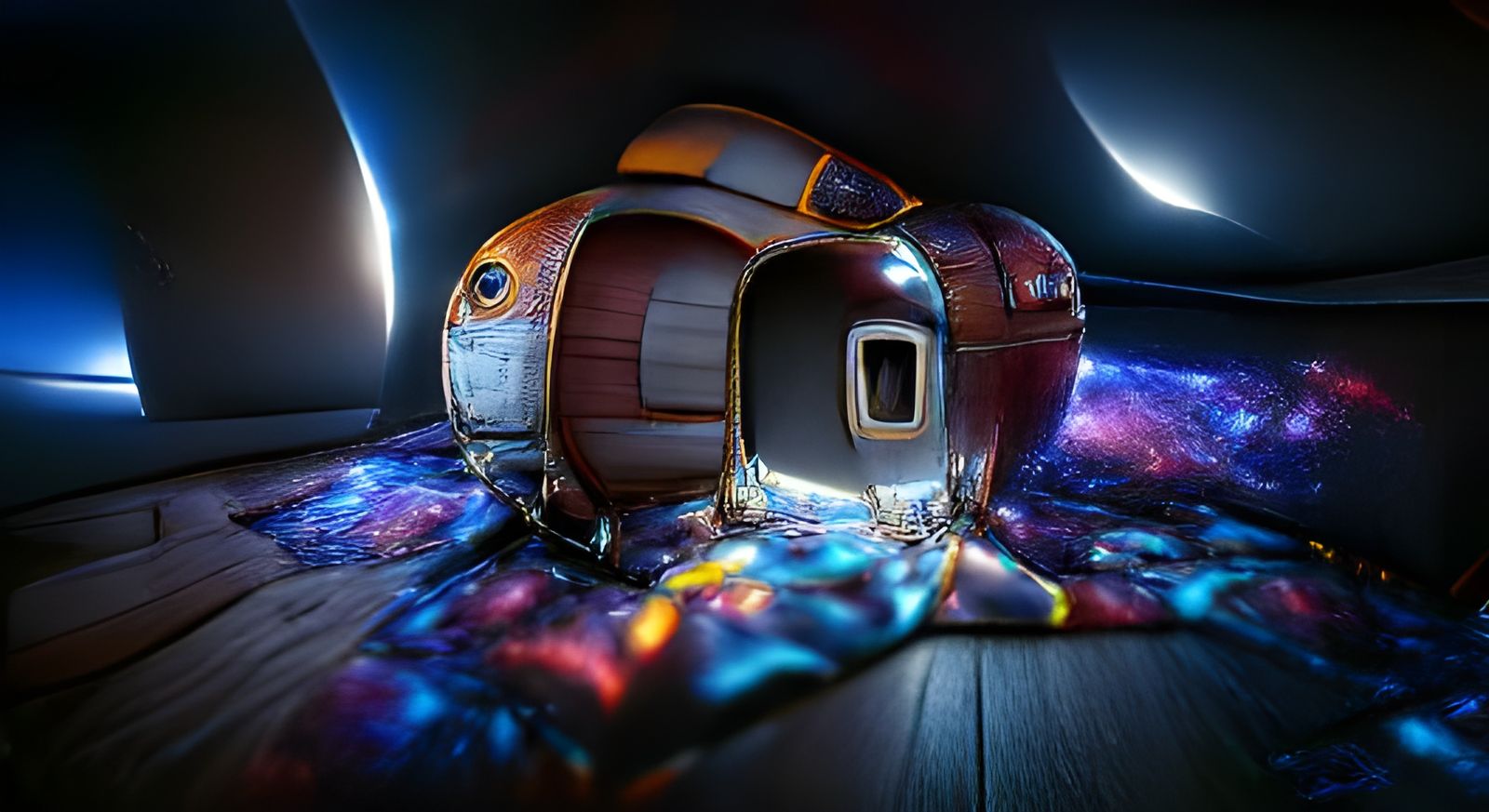 Escape Pod Ensnared in Cosmic Fruity Filling