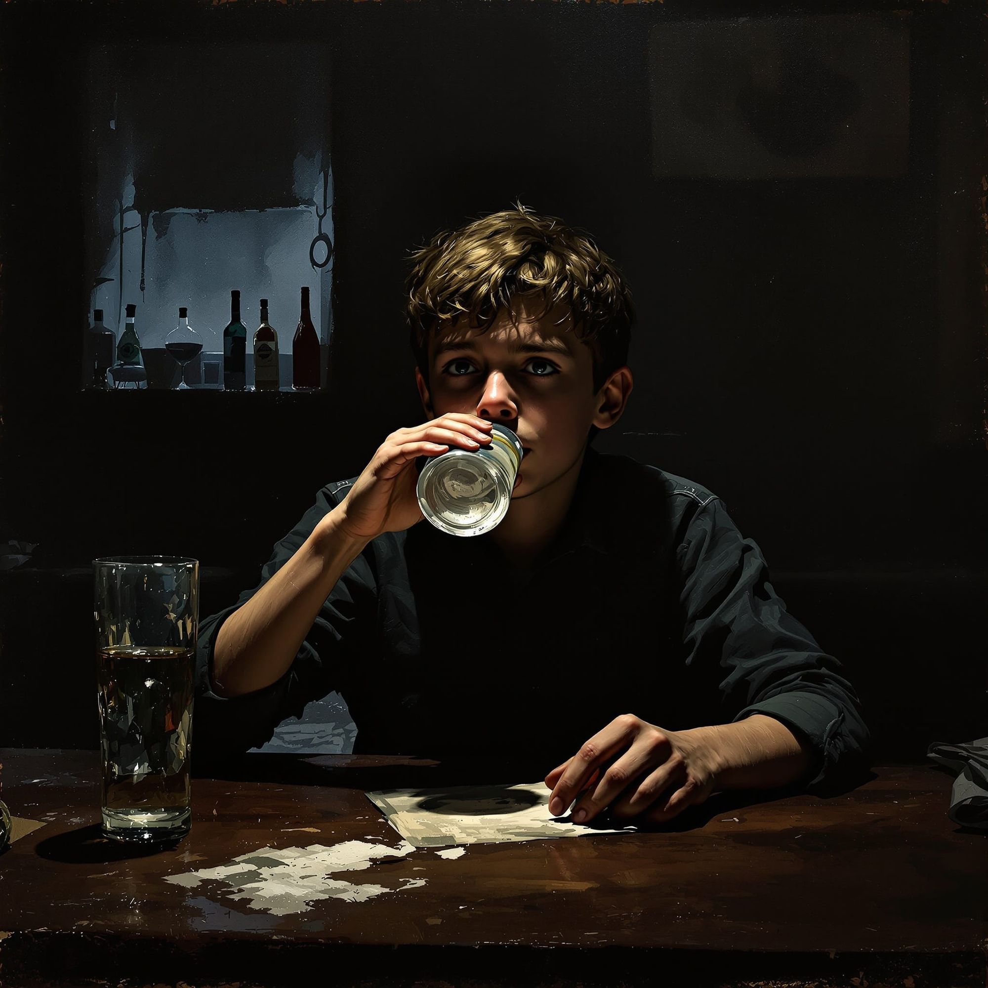 ילד שותה וודקה