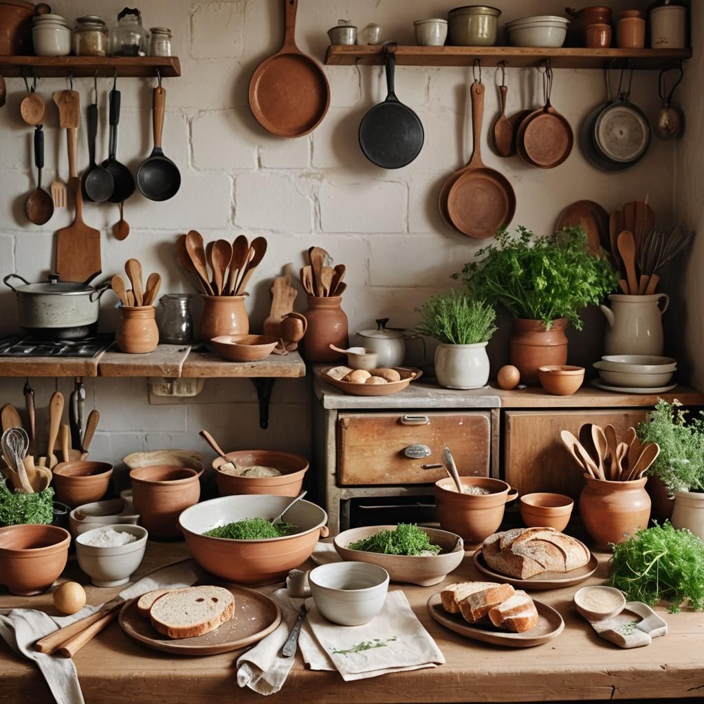 Grandma's Cozy Vintage Kitchen: A Fauvist Still Life