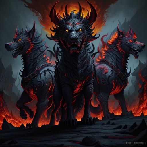 Fiery Hellhounds in the Underworld