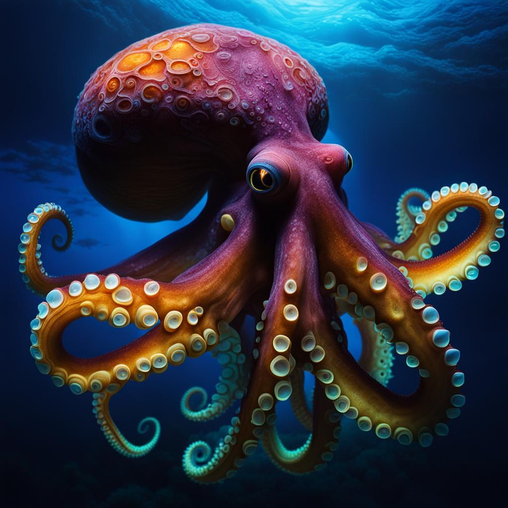 Bioluminescence Octopus - AI Generated Artwork - NightCafe Creator