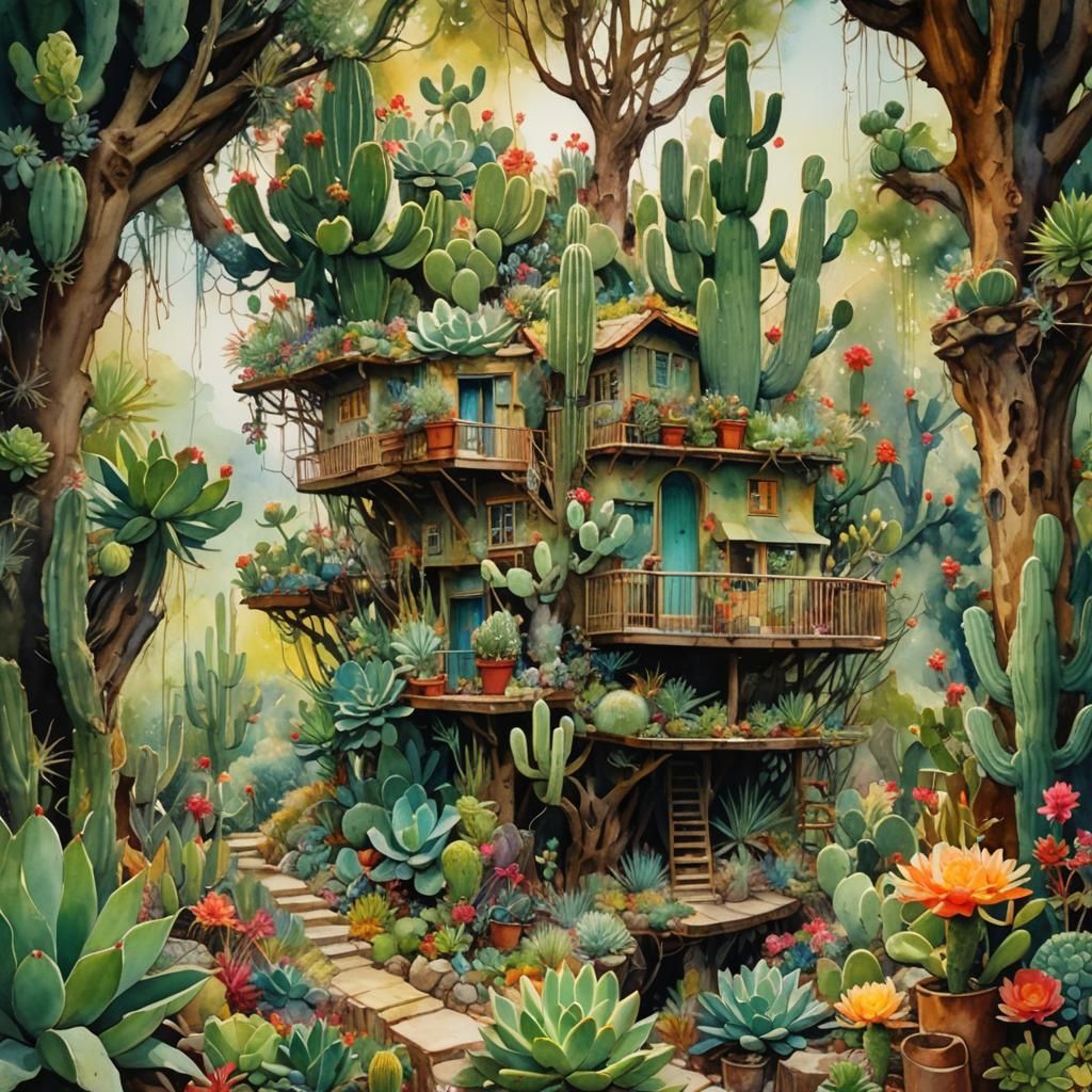 cactus treehouse  by @Enya