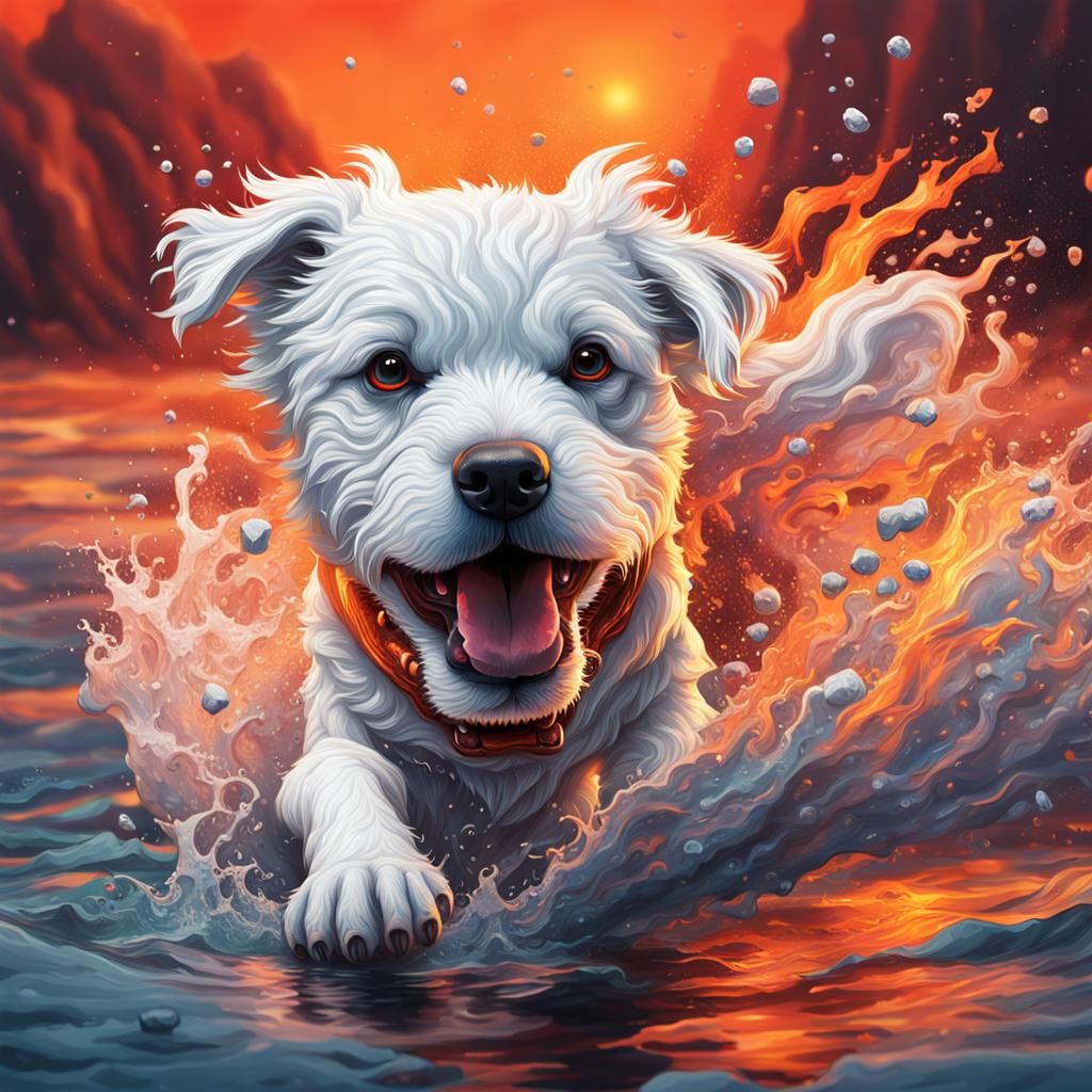 White cute dog