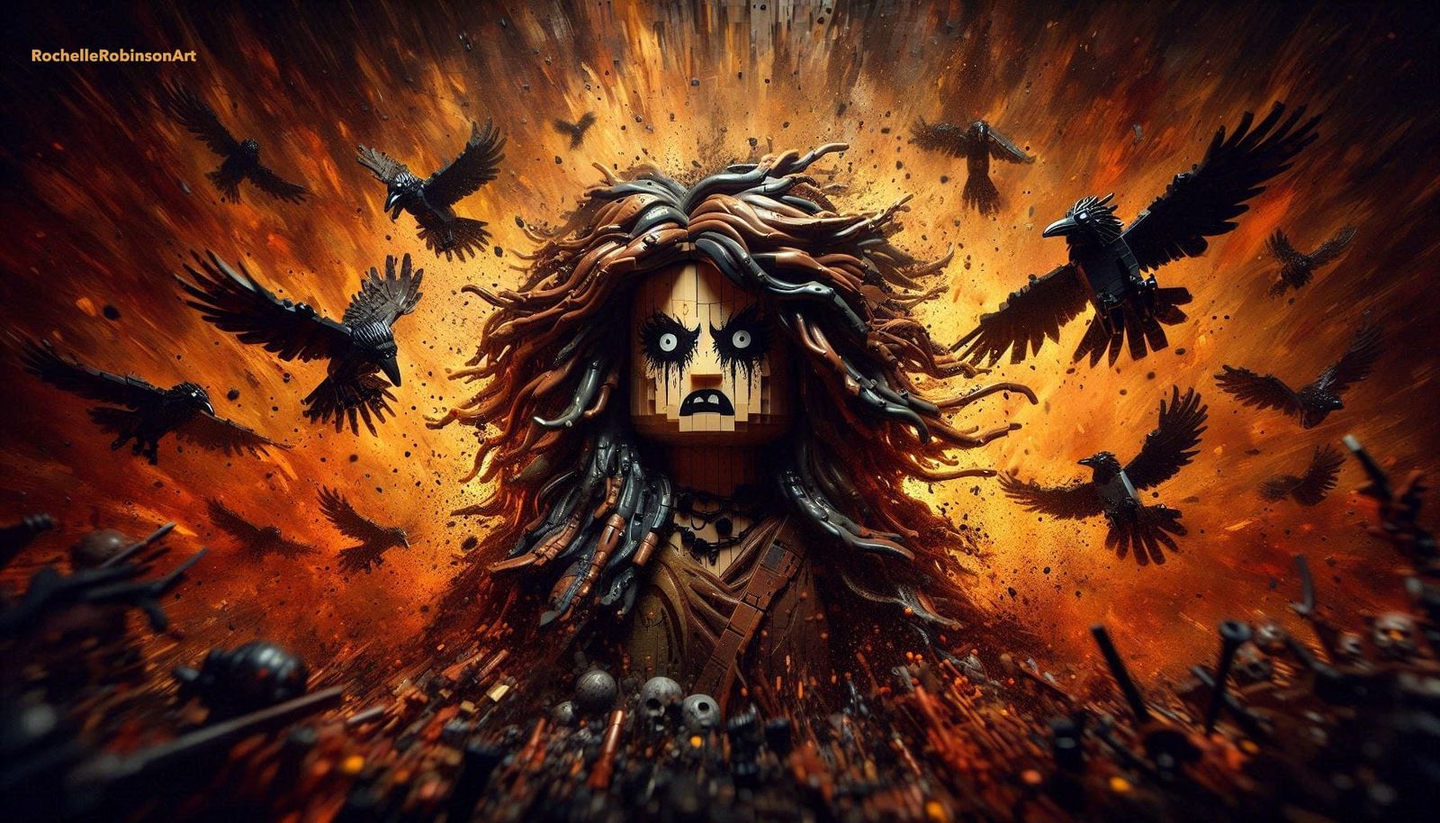 Witch and Ravens - Lego Art