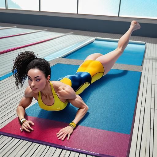 Dynamic Trio: Gymnast, Runner, and Swimmer