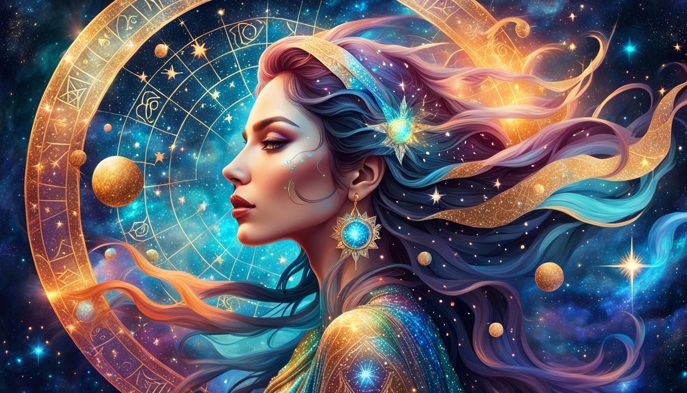 Beautiful sensual woman. Astrology Zodiac.
A masterpiece of ...