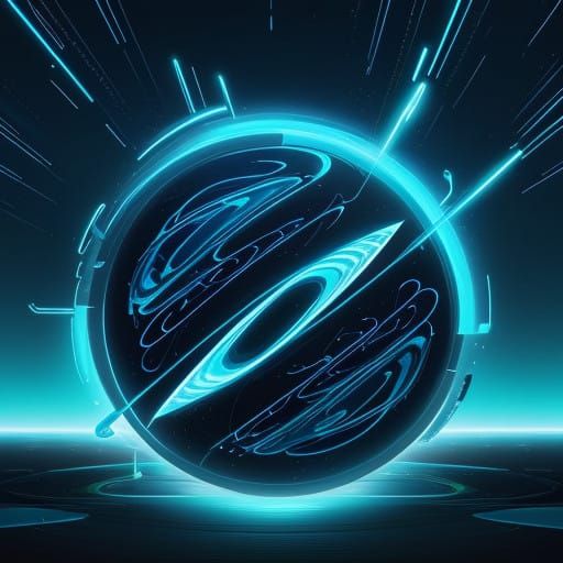 Electric Blue Letter L in Futuristic Digital Art Style