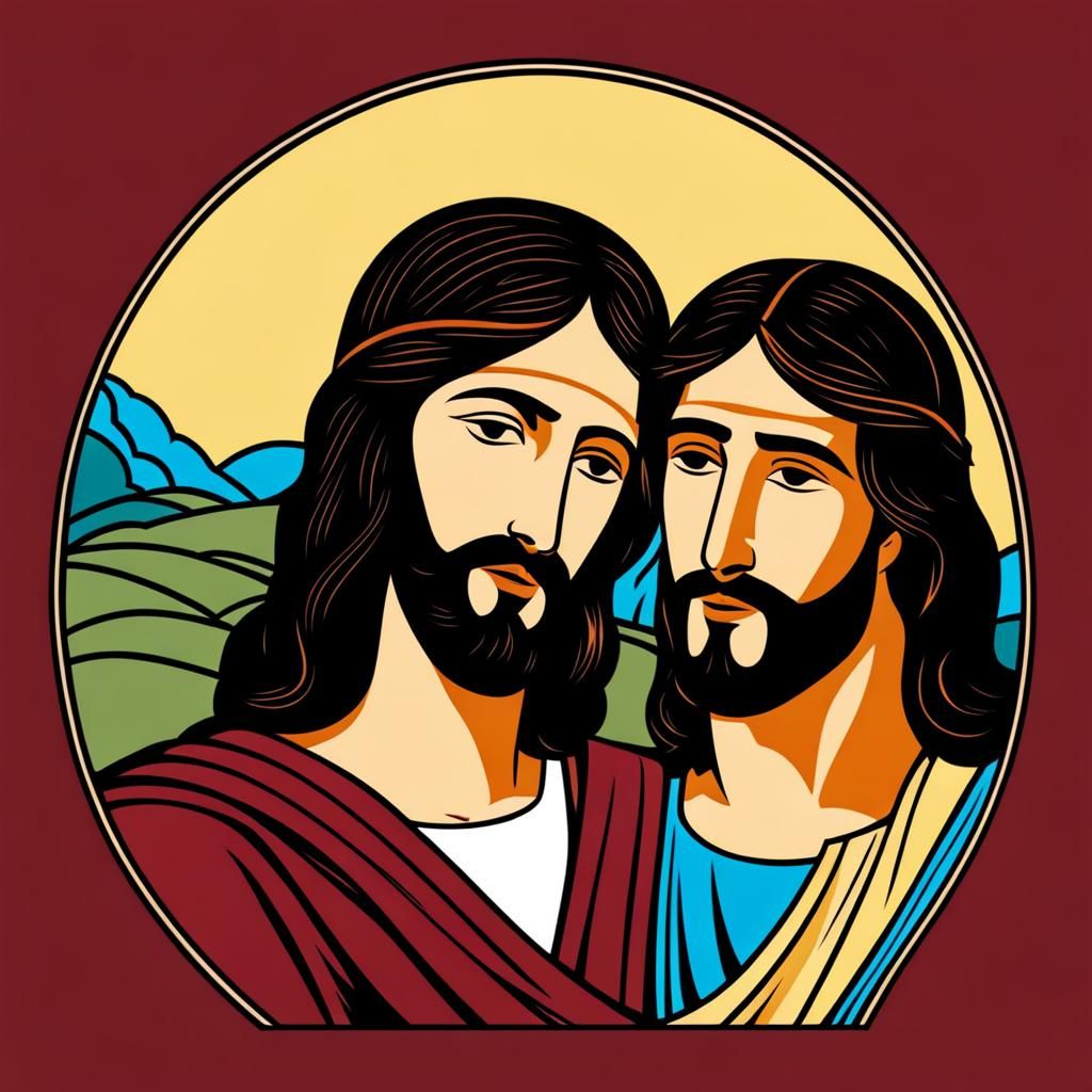 Jesus giving Judas a cheeky wink.