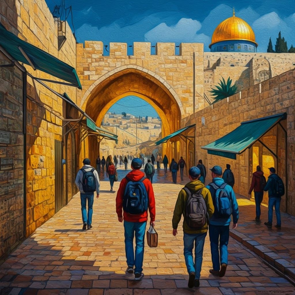 Jerusalem Street Scene: Vibrant City Life