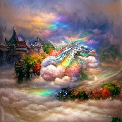 Dragon rainbow cloud
