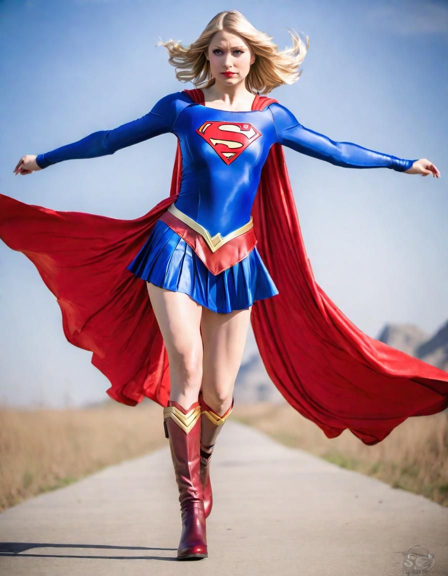 Supergirl Landing - AI Generated Artwork - NightCafe Creator