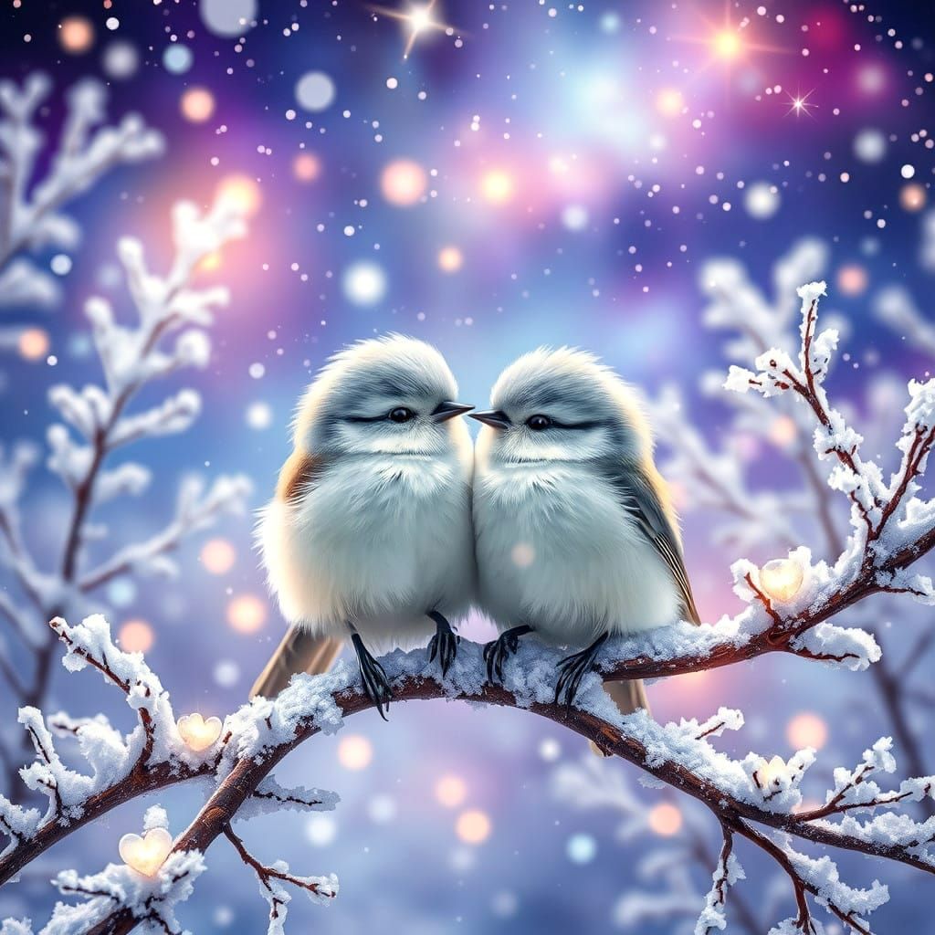 Liebe ist, wenn die Sonne für dich scheint, obwohl es schneit.  - Schwanzmeisen  by @Tanja Isa Fee