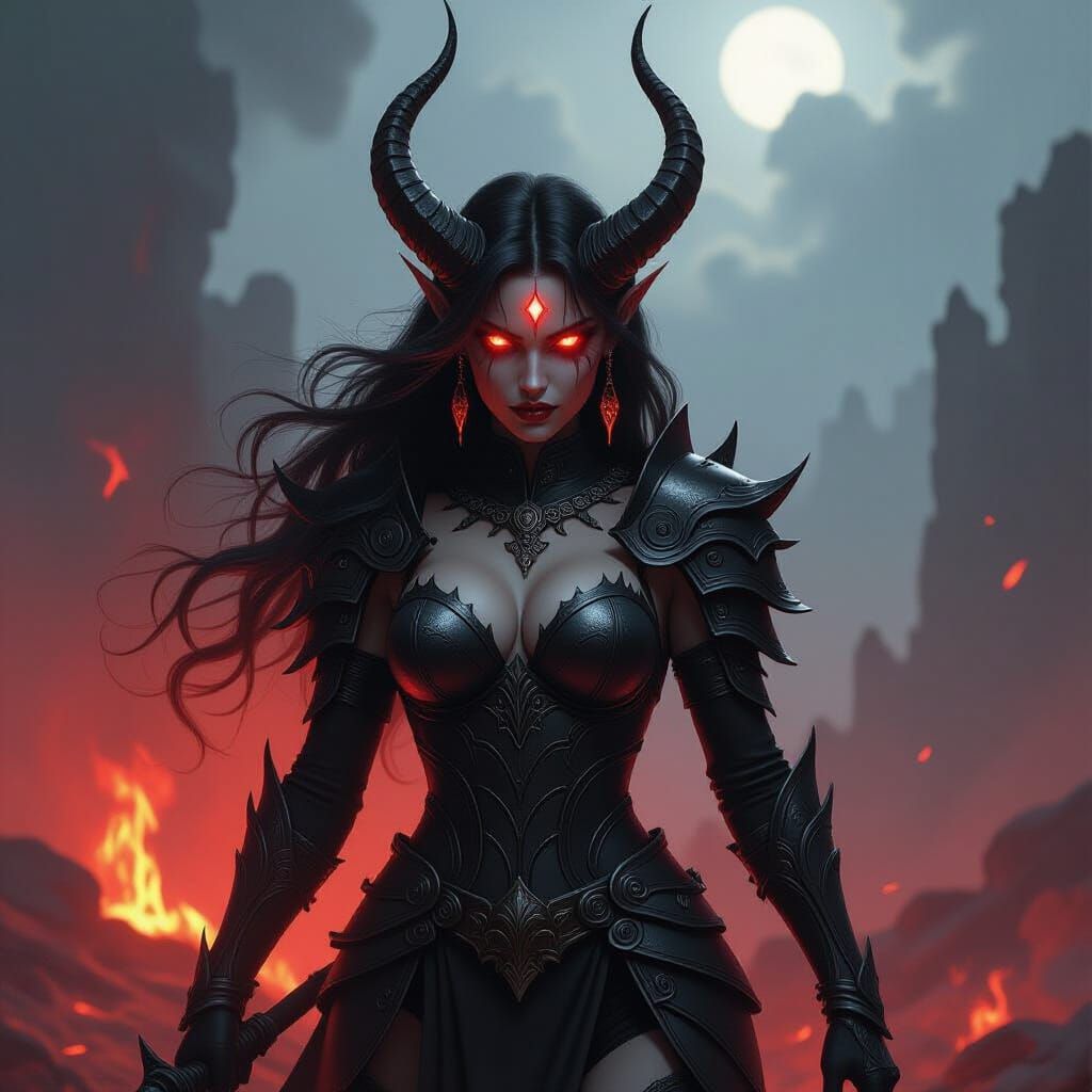 Lady demon ready to fight