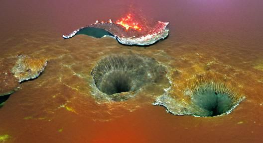 infernal crater on the sea floor