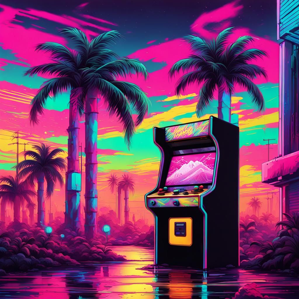 Retro Arcade Vaporwave - AI Generated Artwork - NightCafe Creator